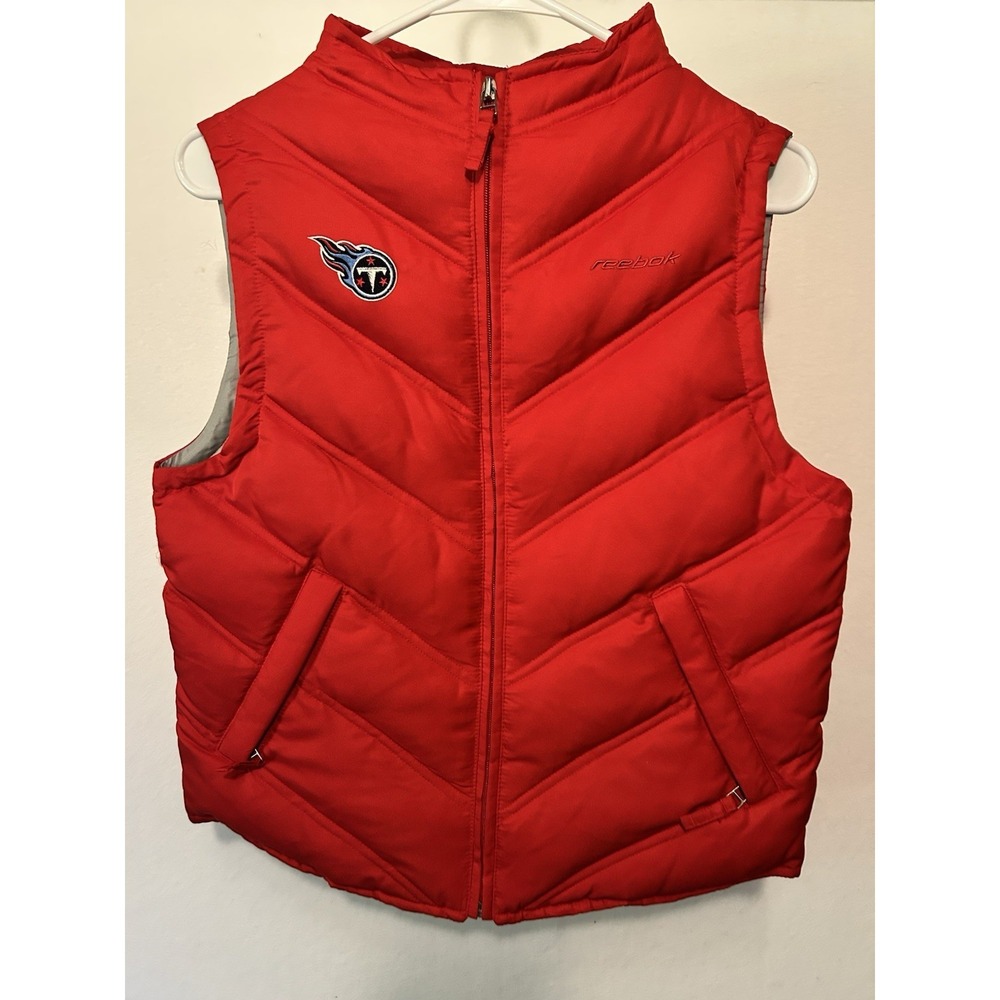 Reebok Tennessee Titans Down Vest Women's Small Red Embroidered Logo